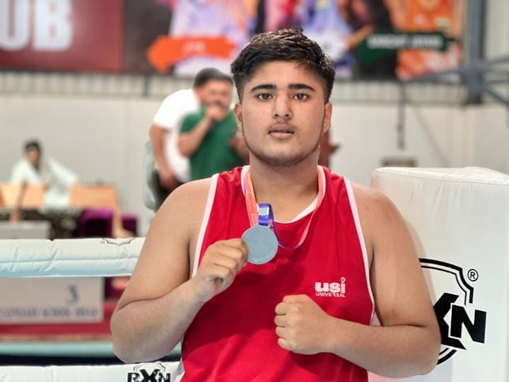 Yudhveer won silver in state level boxing