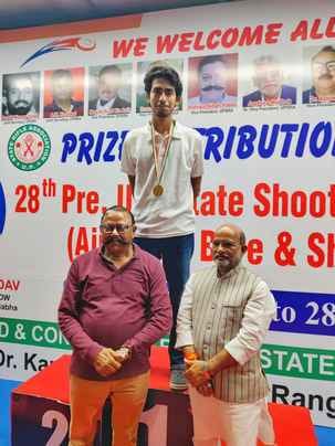 Prajit Shukla won the gold medal in the 10 meter air rifle team event