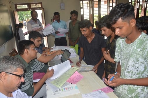 The pace of admissions in UG courses remained slow on the second day as well