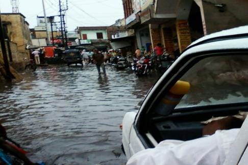Waterlogging in low lying areas due to rain, silence in markets