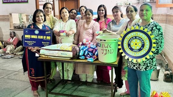 Daily essential food items and sanitary napkins provided to women