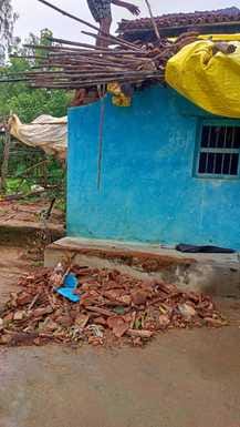 Terror of wild elephants in Guruvahi, Sarpanch's house targeted