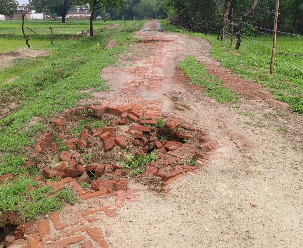 Pindoria villagers have been travelling on a dilapidated road for the last 15 years
