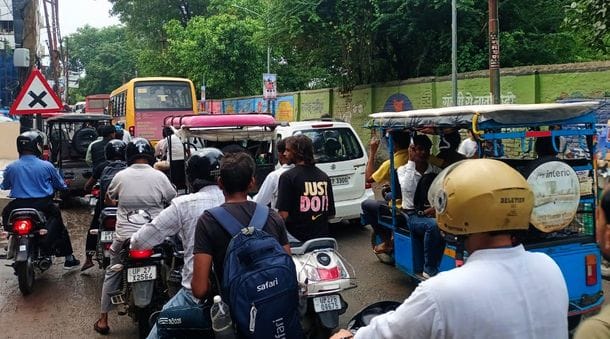 Roadways bus stand becomes a hub of traffic jam