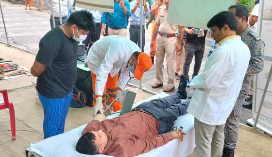 1200 people including 163 school children were evacuated safely during the earthquake