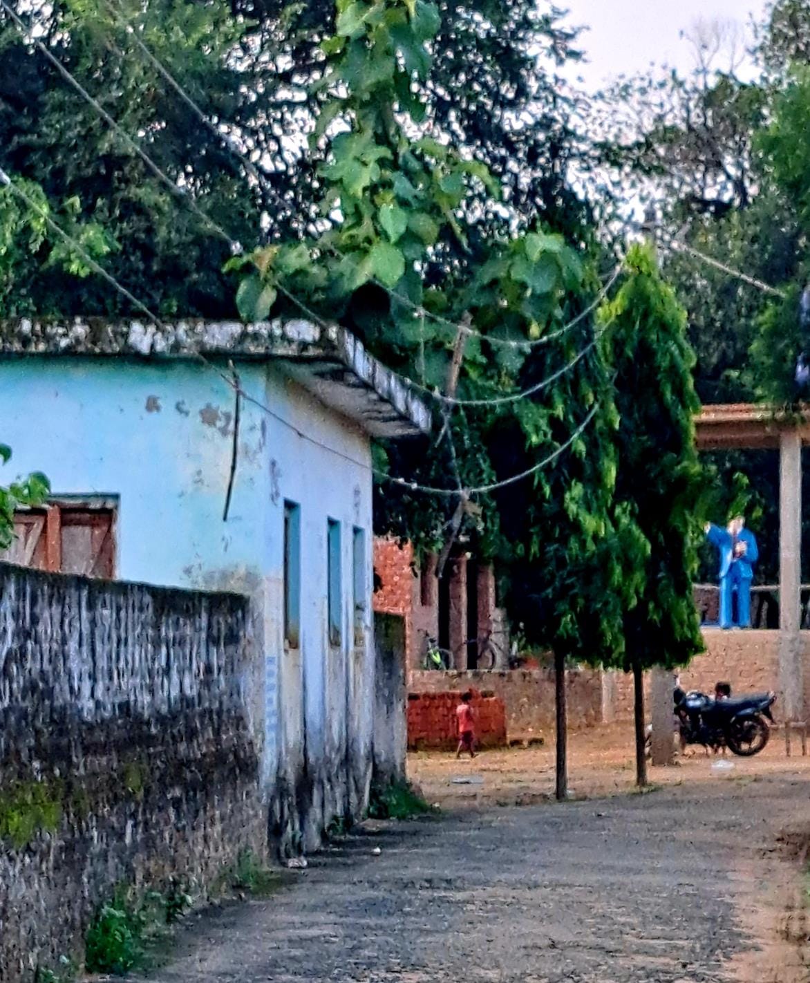 Electric wires hanging on the road, danger of accident looms
