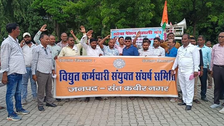 Electricity workers staged a sit-in protest against privatisation