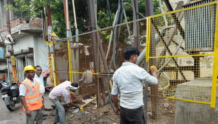 Security cover of transformers started getting repaired