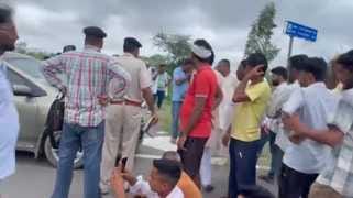 Villagers angry due to waterlogging, blockade imposed