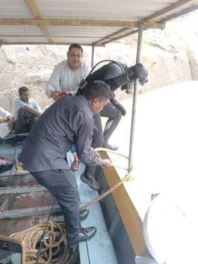 A person is suspected to have drowned in the lake, divers searched for him
