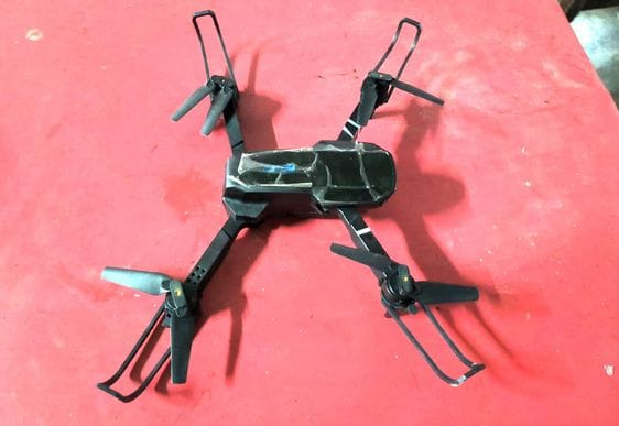 Drone toy found on the roof in Mohalla Sotha