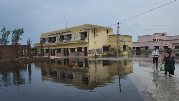 Rain water filled in Kasturba Gandhi Residential Girls School