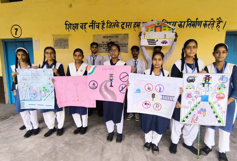 Students made posters of traffic rules