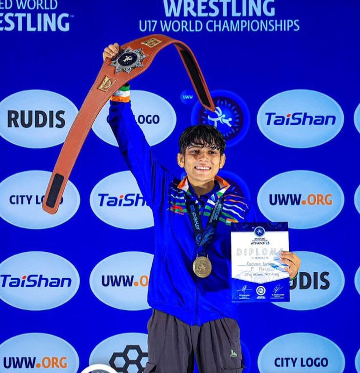 rachana parmar won gold in world wrestling championship