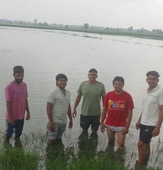 200 acres of land waterlogged due to rain in Barad Kheda village