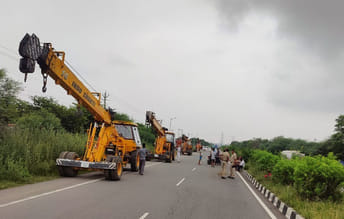 Gas tanker overturned on Delhi-Patiala National Highway