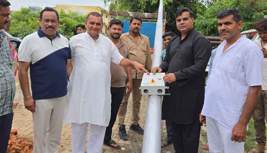 The MLA inaugurated the high mast light installed from the fund