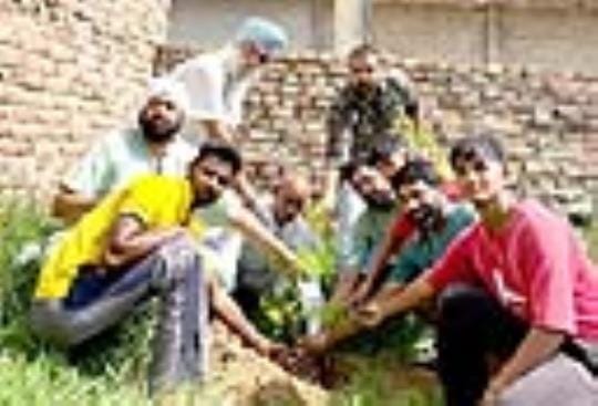 Message of environmental protection given by planting trees in Gurdwara Sahib