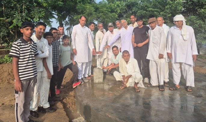 Drinking water pond created in the sports stadium in memory of brother.