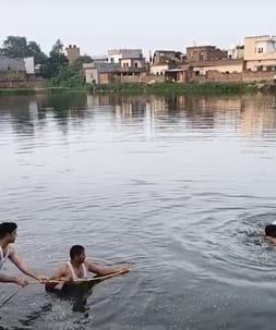 A five year old child died after drowning in a pond, a blockade was imposed