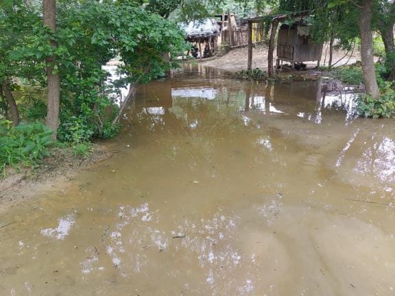 Water entered the village due to minor cutting