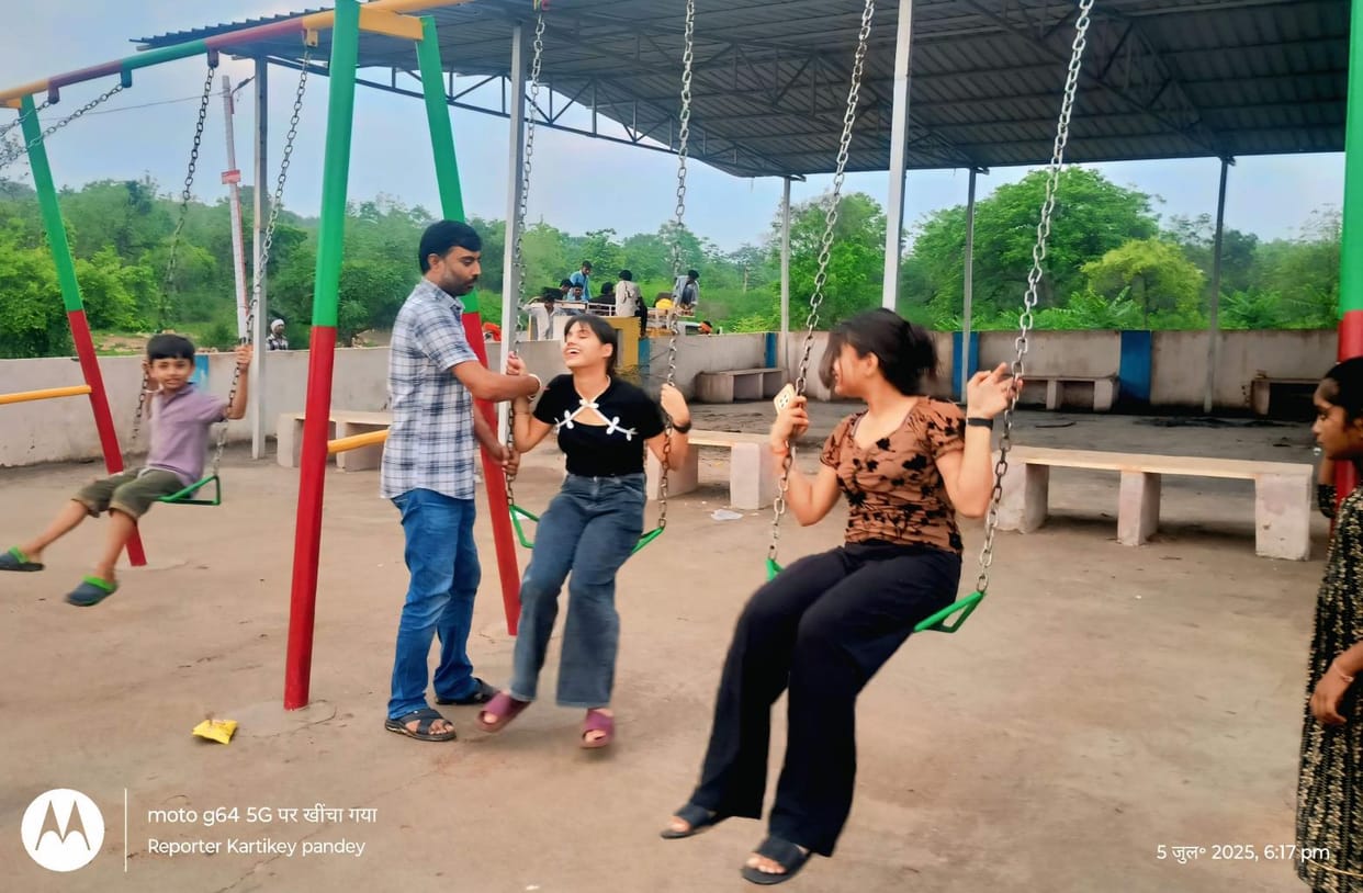 Swings are attracting children in Koilarwa Hanuman temple