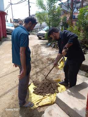 People took charge to remove the debris in Suhra ward