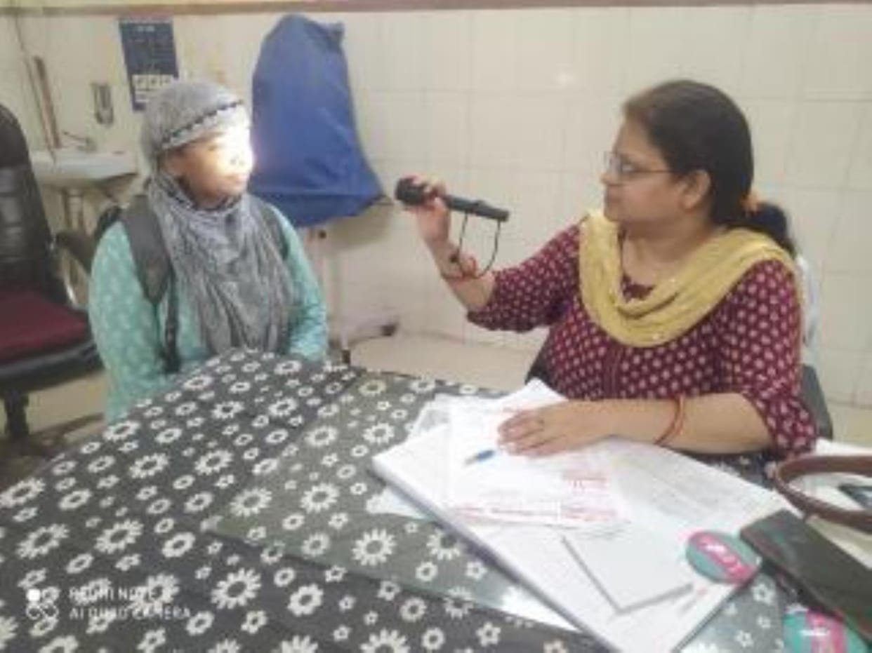 Eyes red, patient troubled by infection