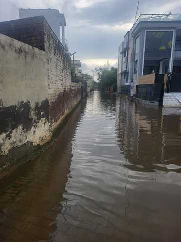 People trapped in their homes due to waterlogging in Bhaini Surjan