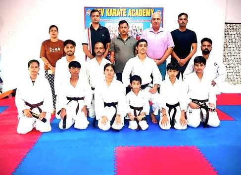 Karate players achieved black belt