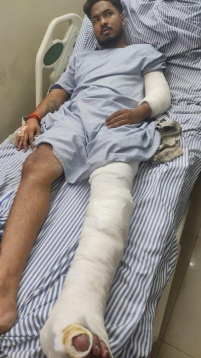 A youth was attacked with sticks and swords, his head was broken by hitting him with the butt of a pistol, his leg was broken