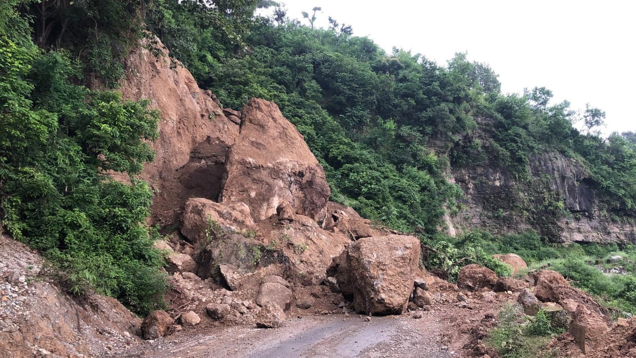 Katra, land Slide, Katra Udhampur Road, Near Nala Bridge