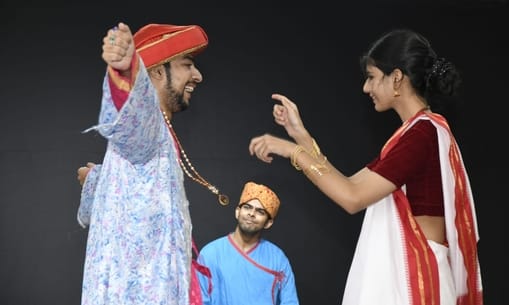 The message of adopting Swadeshi was given by staging the play Uzbak Raja