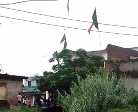 Flag of another country was put on the roof, outrage