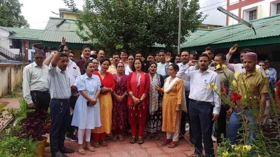 Employees are adamant on the demand of taking action against BEO, staged a sit-in protest