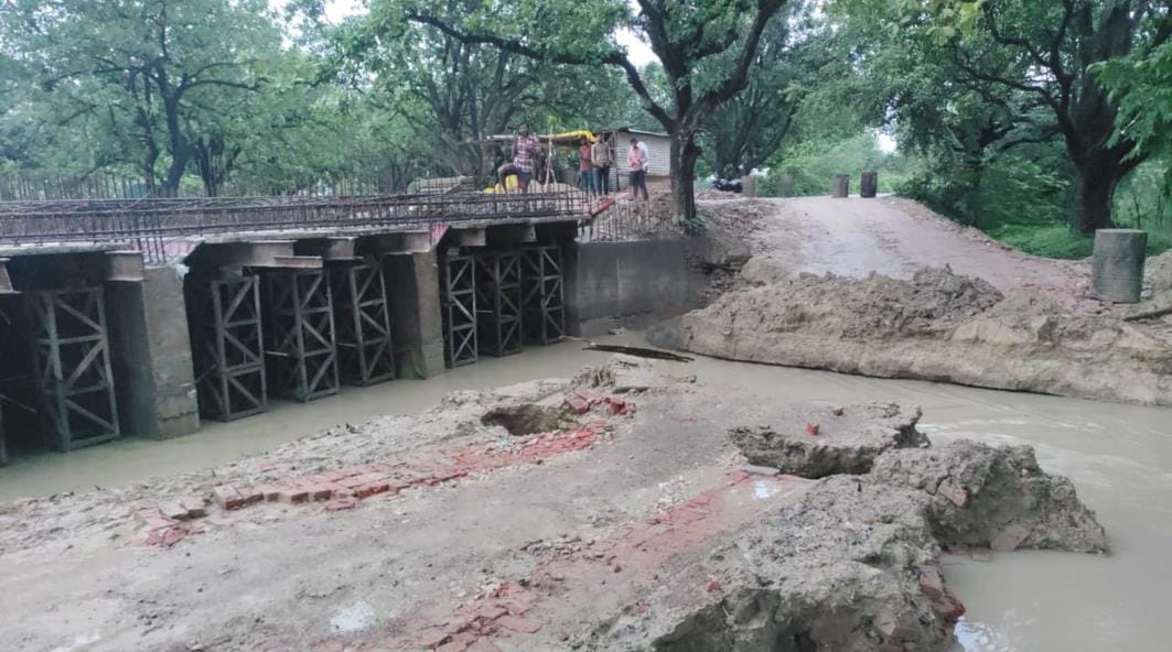 Alternative route to bridge washed away in rain