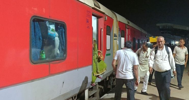 Train affected due to work going on at Shakurbasti station
