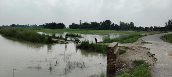 River water reached the other side of the dam near Ashrafpur