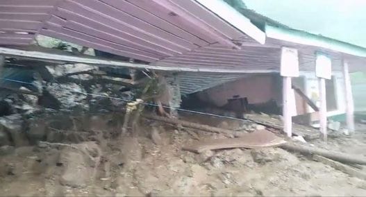 Landslide destroys school, two cow shelters, four houses in danger