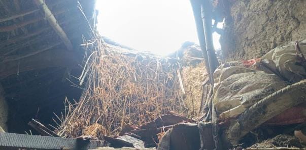 An elderly man died after being buried under the roof, two sisters were injured when a wall collapsed