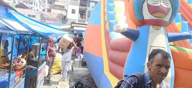 Mickey Mouse swing in Chaugan number three became a problem for passersby