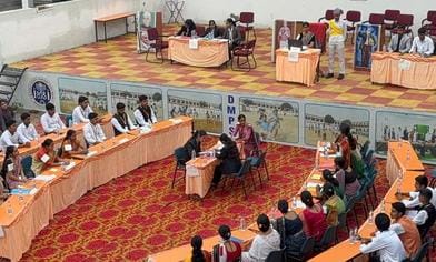 Students gave a live demonstration of parliamentary procedure