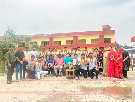 Saraswati Public School won the trophy in CBSE Cluster Kabaddi.