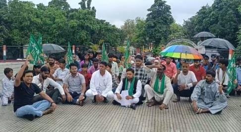 AIMIM workers staged a protest, demanding justice for Isaac's family