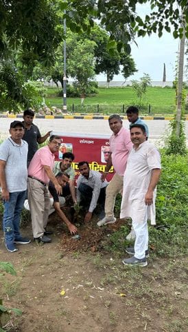 Plantation was done on the south bank of Brahma Sarovar