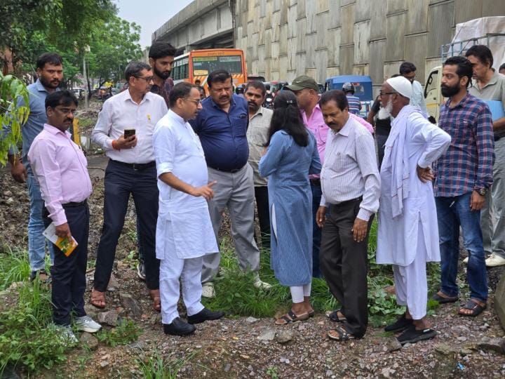 MLA representative inspected the waterlogging in Nadarganj