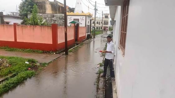 Rain water on roads, entered houses as well
