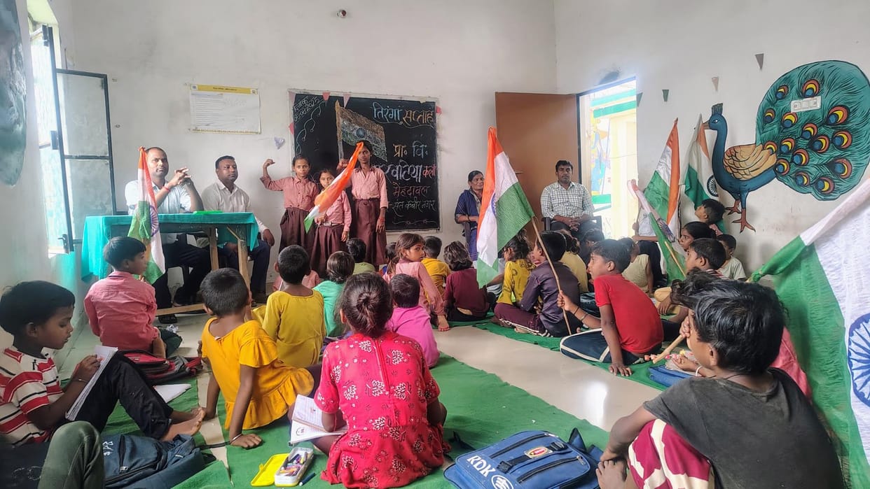 Rangoli competition held among children under Tiranga Abhiyan
