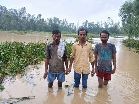 The bridge on Sot river submerged, Kakrala road closed