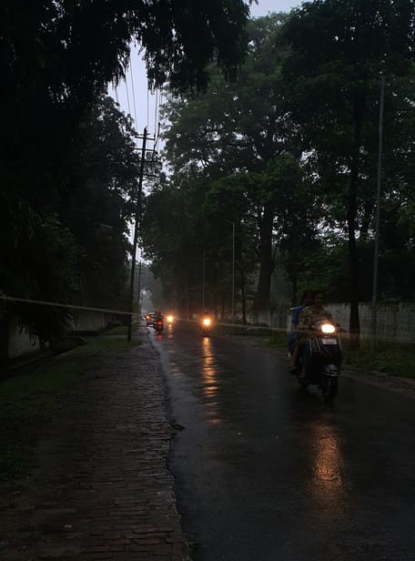 It rained all night, waterlogging became a problem in many areas
